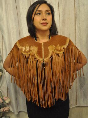 brown cowhide shawl